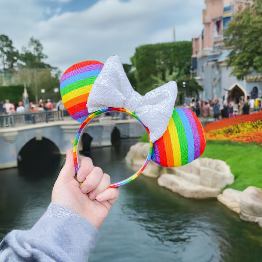 All Included Rainbow Pride Colorful Stripe Mouse Ears