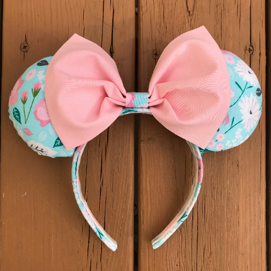 Blue Flower and Garden Mickey Mouse Ears