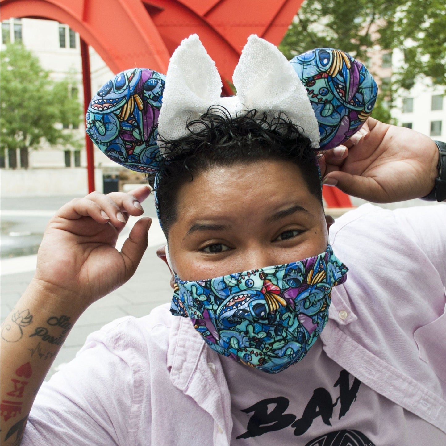 Stitch Sketch Mickey Mouse Ears