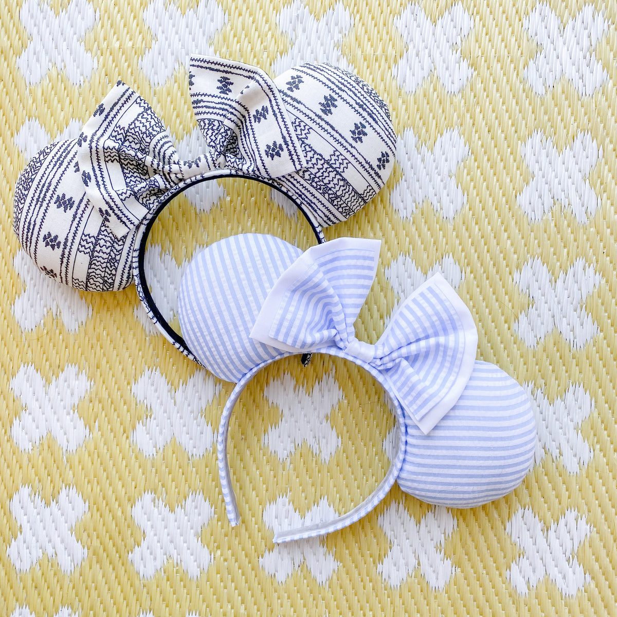Blue Striped Seersucker Ears | Dapper Mouse Ears | Vintage