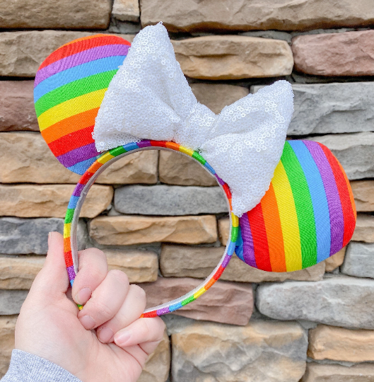 All Included Rainbow Pride Colorful Stripe Mouse Ears